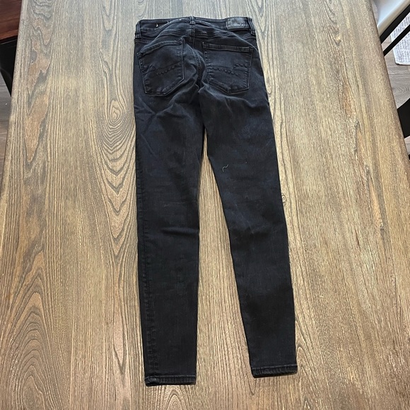 American Eagle Skinny Jeans High Rise Next Level Stretch Denim Black Size 2 - Picture 9 of 11